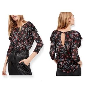 Free People Dock Street Floral Ruffle Top